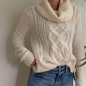 EXPRESS Cream Turtleneck Sweater